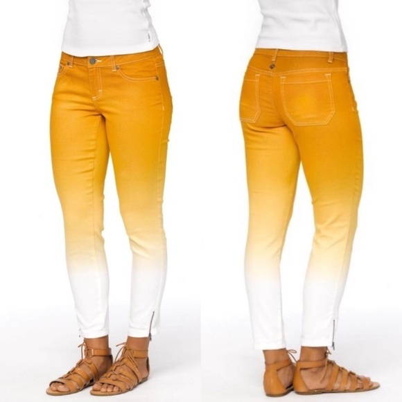 prAna Jett Ombré Dip Dye Organic Cropped Jeans Sz 6 - Picture 2 of 14